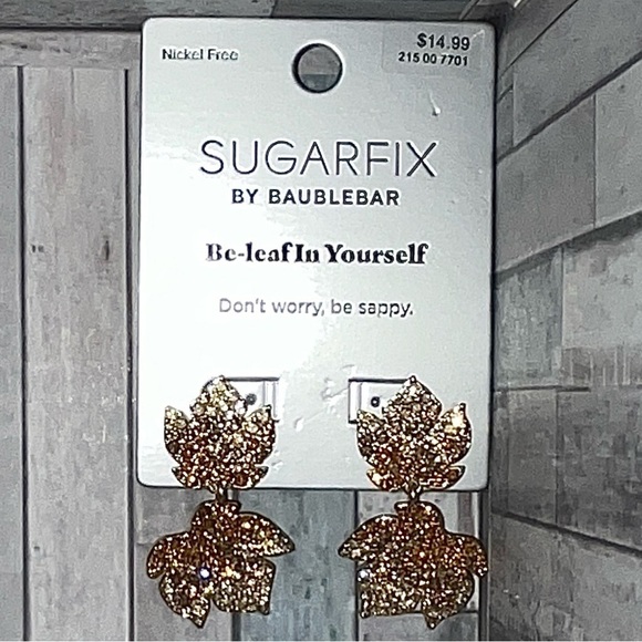 Sugarfix by BaubleBar 'Be-leaf in Yourself' Autumn Leaves Earrings NWT - Picture 3 of 4